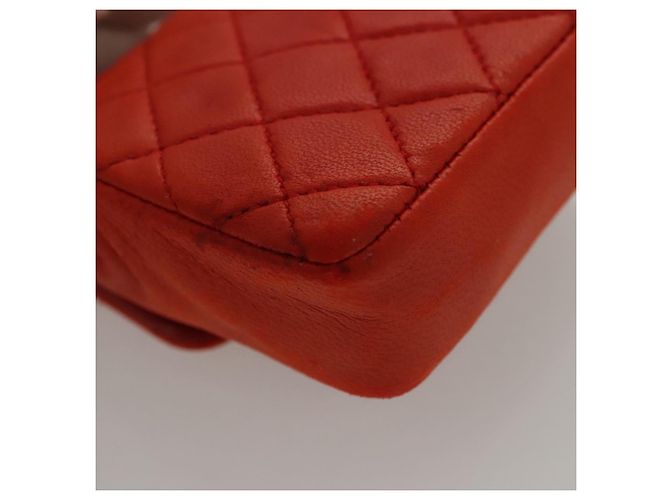 CHANEL Mini Mini Matelassé Charm Pelle di Agnello Arancione CC Auth BD1634 - vista 12