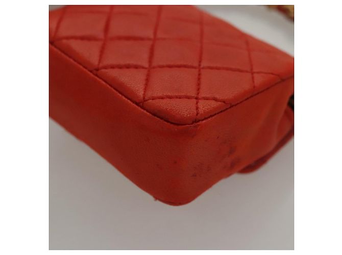 CHANEL Mini Mini Matelassé Charm Pelle di Agnello Arancione CC Auth BD1634 - vista 13