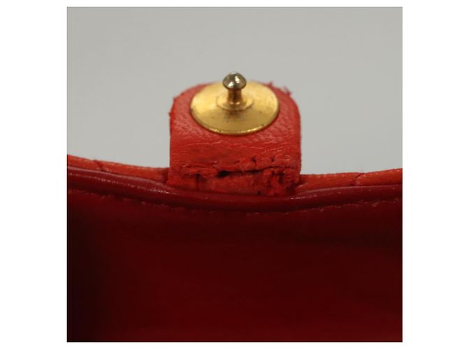 CHANEL Mini Mini Matelassé Charm Pelle di Agnello Arancione CC Auth BD1634 - vista 16