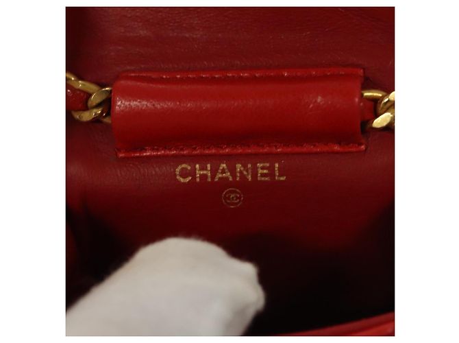 CHANEL Mini Mini Matelassé Charm Pelle di Agnello Arancione CC Auth BD1634 - vista 17