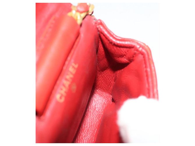 CHANEL Mini Mini Matelassé Charm Pelle di Agnello Arancione CC Auth BD1634 - vista 19