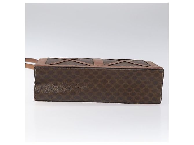 Céline Borsa a Spalla in Tela Macadam CELINE in Pelle PVC Marrone Oro Auth 117240 D'oro - vista 10