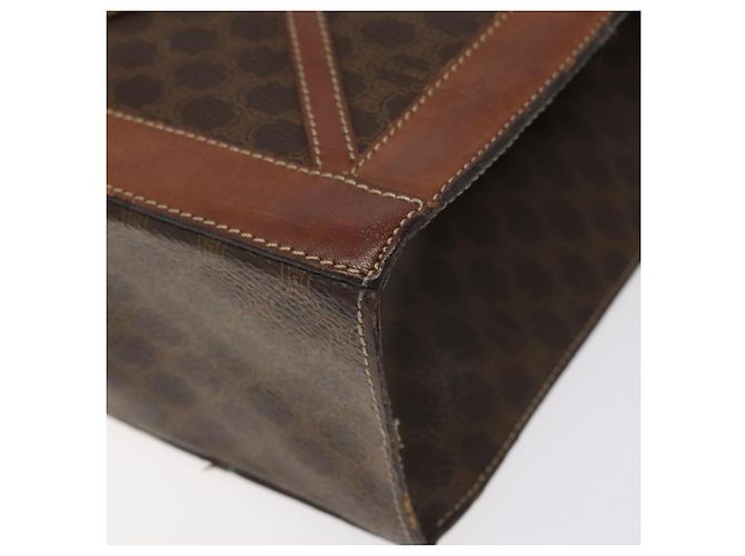 Céline Borsa a Spalla in Tela Macadam CELINE in Pelle PVC Marrone Oro Auth 117240 D'oro - vista 11
