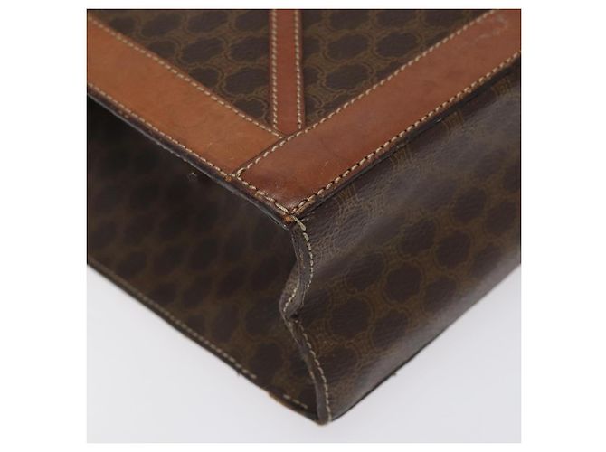 Céline Borsa a Spalla in Tela Macadam CELINE in Pelle PVC Marrone Oro Auth 117240 D'oro - vista 12
