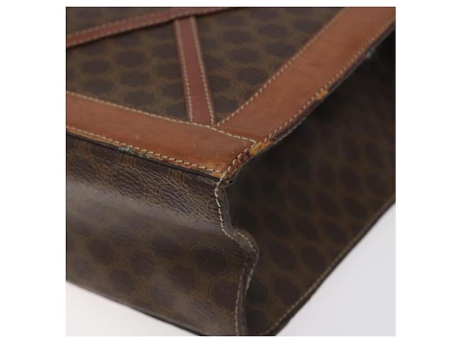 Céline Borsa a Spalla in Tela Macadam CELINE in Pelle PVC Marrone Oro Auth 117240 D'oro - vista 13
