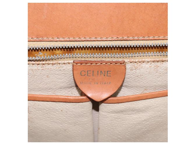 Céline Borsa a Spalla in Tela Macadam CELINE in Pelle PVC Marrone Oro Auth 117240 D'oro - vista 17
