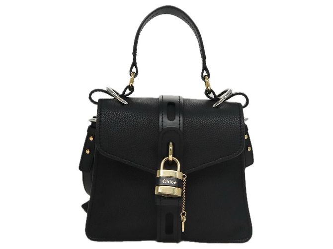Chloé Borsa Chloe Small Day Abbey in pelle 2way nera Auth yk16365AV Nero - vista 13