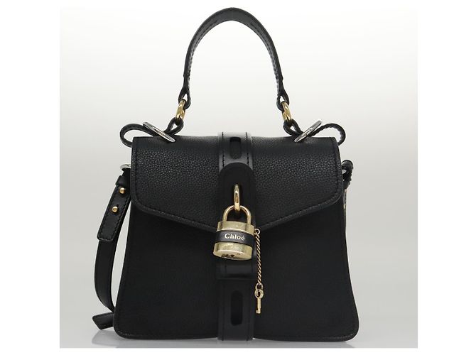 Chloé Borsa Chloe Small Day Abbey in pelle 2way nera Auth yk16365AV Nero - vista 15