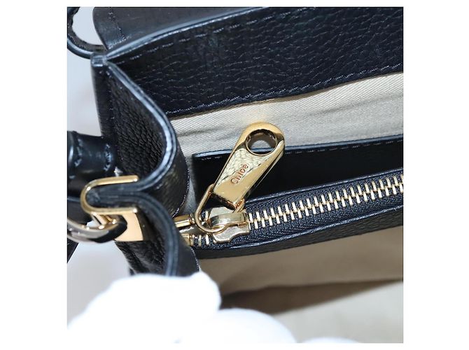 Chloé Borsa Chloe Small Day Abbey in pelle 2way nera Auth yk16365AV Nero - vista 30