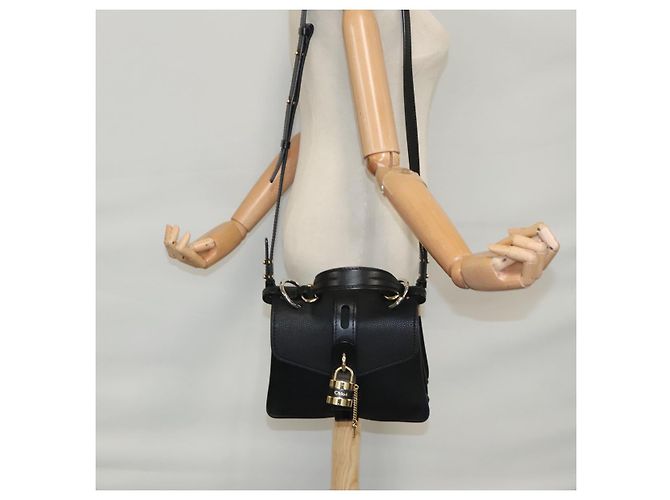 Chloé Borsa Chloe Small Day Abbey in pelle 2way nera Auth yk16365AV Nero - vista 33
