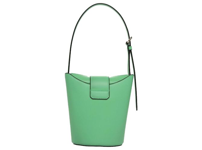 Borsa a Spalla Gancini in Pelle Verde Argento Salvatore Ferragamo Auth 107228AV - vista 2