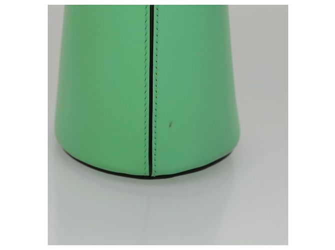 Borsa a Spalla Gancini in Pelle Verde Argento Salvatore Ferragamo Auth 107228AV - vista 5