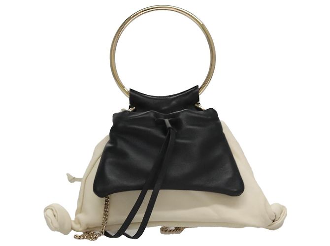 Chloé Borsa a Mano Chloe Arlin in Pelle 2 in 1 Bianco Nero Auth 107511V - vista 3