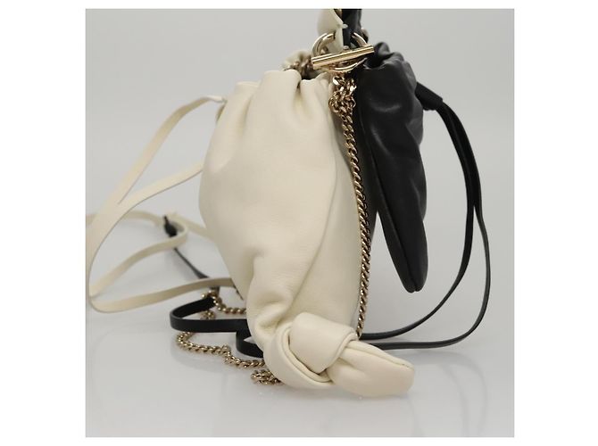 Chloé Borsa a Mano Chloe Arlin in Pelle 2 in 1 Bianco Nero Auth 107511V - vista 4