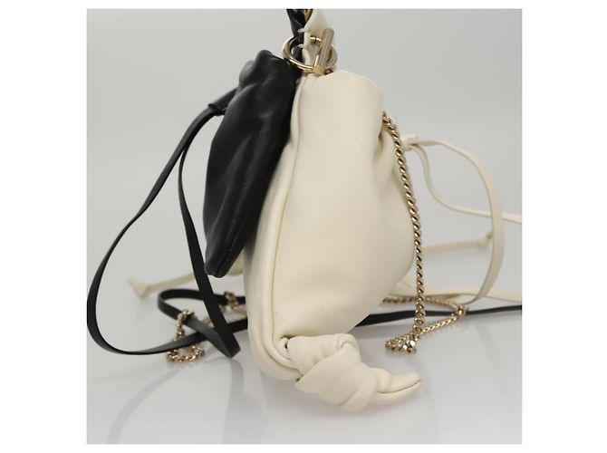 Chloé Borsa a Mano Chloe Arlin in Pelle 2 in 1 Bianco Nero Auth 107511V - vista 5