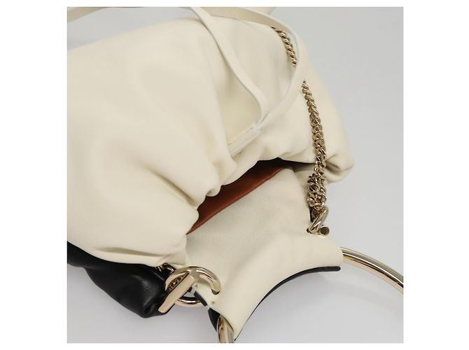 Chloé Borsa a Mano Chloe Arlin in Pelle 2 in 1 Bianco Nero Auth 107511V - vista 6