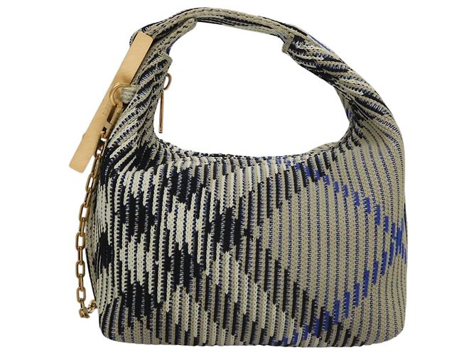 Borsa a mano mini Peg Duffle con catena Burberry grigia Auth 107507SV Marrone - vista 13