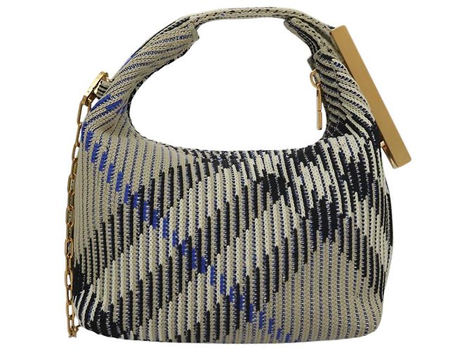 Borsa a mano mini Peg Duffle con catena Burberry grigia Auth 107507SV Marrone - vista 2