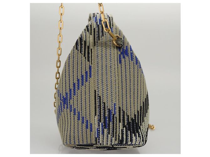 Borsa a mano mini Peg Duffle con catena Burberry grigia Auth 107507SV Marrone - vista 3
