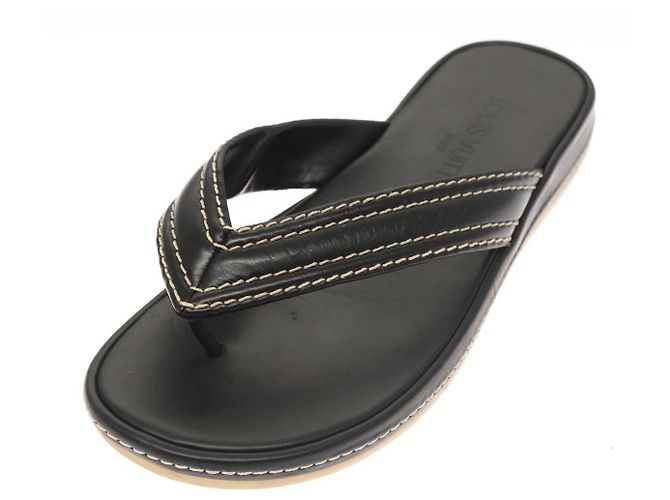 Sandali in pelle neri LOUIS VUITTON LV Auth bs25039 Nero - vista 19
