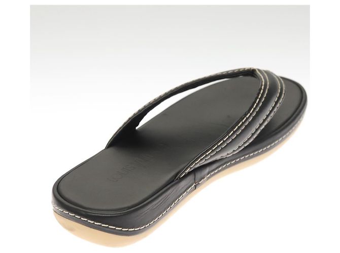 Sandali in pelle neri LOUIS VUITTON LV Auth bs25039 Nero - vista 20