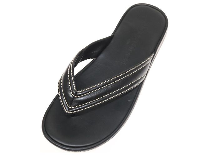 Sandali in pelle neri LOUIS VUITTON LV Auth bs25039 Nero - vista 23