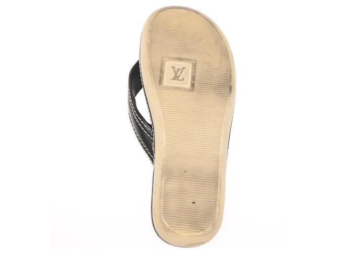 Sandali in pelle neri LOUIS VUITTON LV Auth bs25039 Nero - vista 24