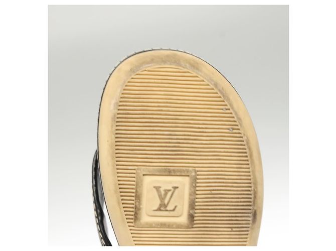 Sandali in pelle neri LOUIS VUITTON LV Auth bs25039 Nero - vista 25