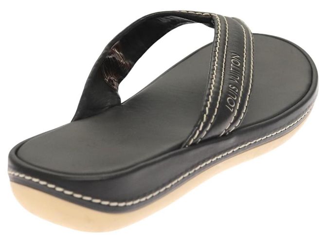 Sandali in pelle neri LOUIS VUITTON LV Auth bs25039 Nero - vista 3