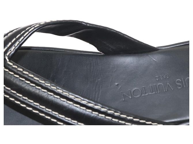 Sandali in pelle neri LOUIS VUITTON LV Auth bs25039 Nero - vista 32