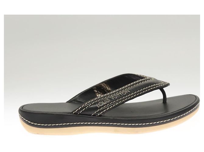 Sandali in pelle neri LOUIS VUITTON LV Auth bs25039 Nero - vista 4