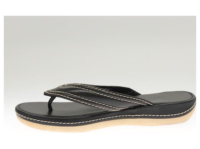 Sandali in pelle neri LOUIS VUITTON LV Auth bs25039 Nero - vista 5