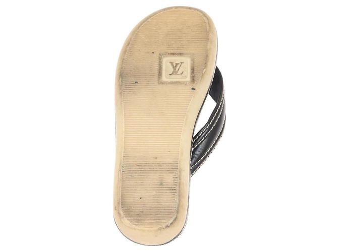 Sandali in pelle neri LOUIS VUITTON LV Auth bs25039 Nero - vista 7