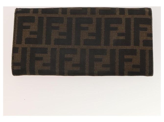 FENDI Zucca Canvas Geldbörse Leder 4Set Blau Braun Schwarz Auth gh433 - Ansicht 10