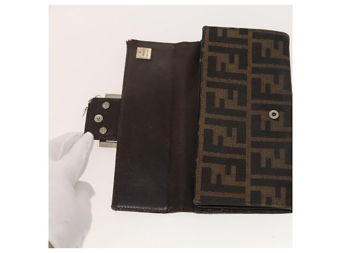 FENDI Zucca Canvas Geldbörse Leder 4Set Blau Braun Schwarz Auth gh433 - Ansicht 14