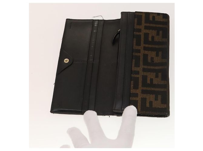 FENDI Zucca Canvas Geldbörse Leder 4Set Blau Braun Schwarz Auth gh433 - Ansicht 22