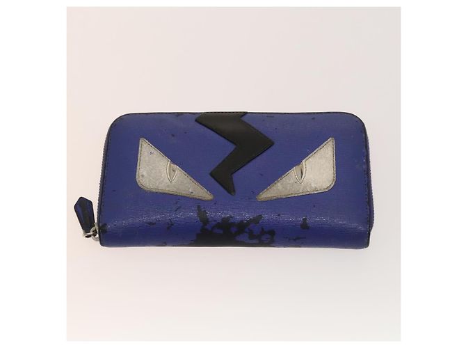 FENDI Zucca Canvas Geldbörse Leder 4Set Blau Braun Schwarz Auth gh433 - Ansicht 25
