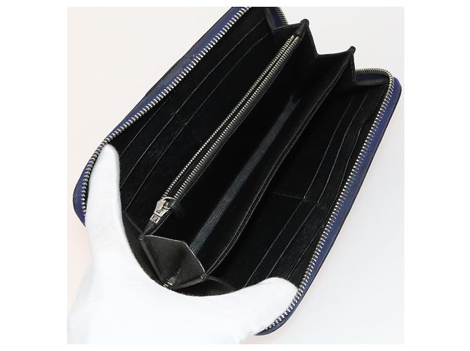 FENDI Zucca Canvas Geldbörse Leder 4Set Blau Braun Schwarz Auth gh433 - Ansicht 30