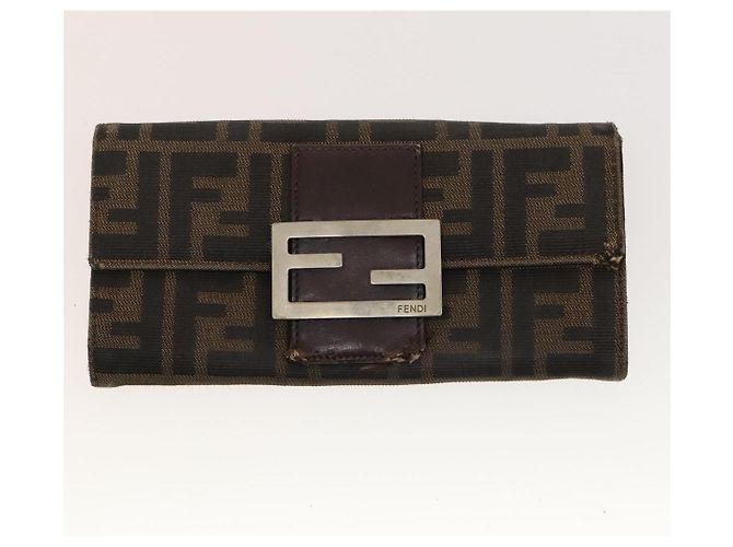 FENDI Zucca Canvas Geldbörse Leder 4Set Blau Braun Schwarz Auth gh433 - Ansicht 9