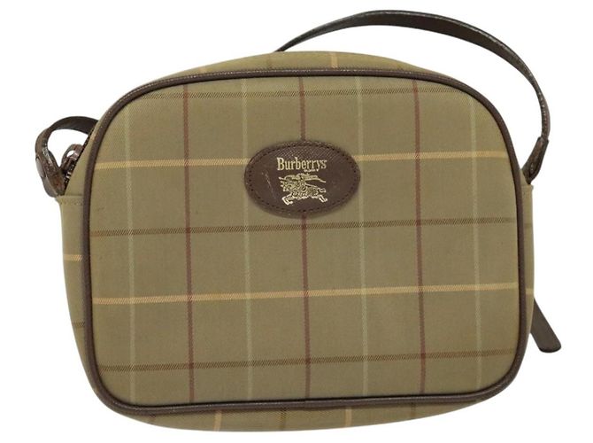 Autre Marque Borsa a spalla Nova Check di Burberrys in tela beige Auth bs27696 - vista 13