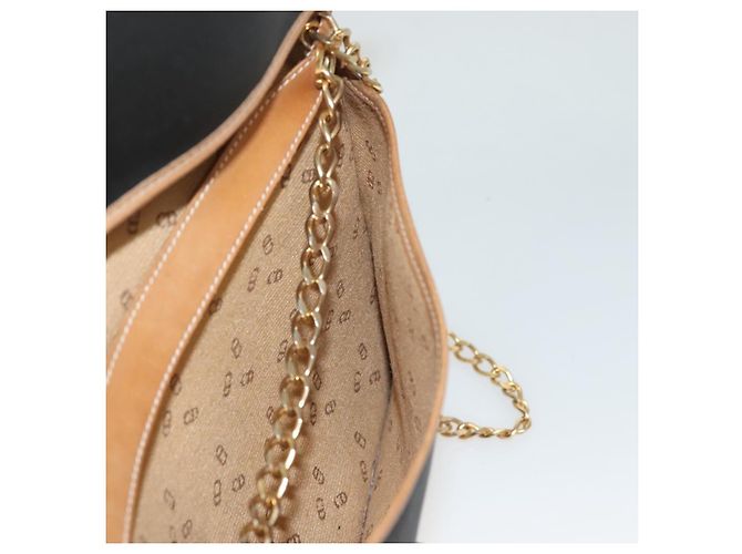 Borsa a spalla in pelle Christian Dior nera e oro Auth bs27816 Nero D'oro - vista 18