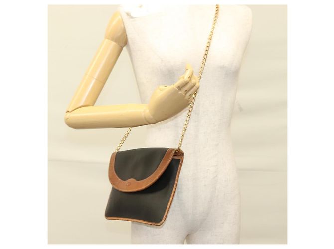 Borsa a spalla in pelle Christian Dior nera e oro Auth bs27816 Nero D'oro - vista 20