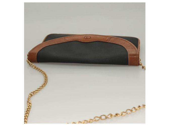 Borsa a spalla in pelle Christian Dior nera e oro Auth bs27816 Nero D'oro - vista 6