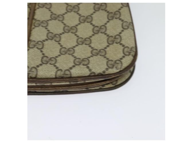 Bolso de Hombro GUCCI GG Supreme Web Sherry Line PVC Beige Oro Rojo Auth ep9566 Roja Dorado - vista 14