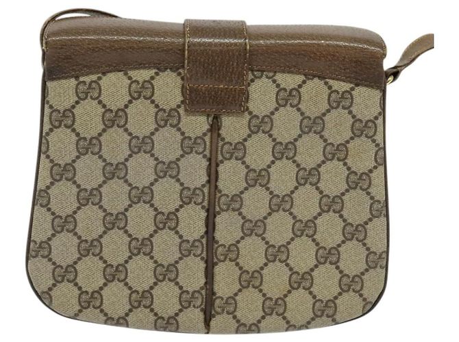 Bolso de Hombro GUCCI GG Supreme Web Sherry Line PVC Beige Oro Rojo Auth ep9566 Roja Dorado - vista 2