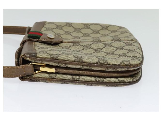 Bolso de Hombro GUCCI GG Supreme Web Sherry Line PVC Beige Oro Rojo Auth ep9566 Roja Dorado - vista 3