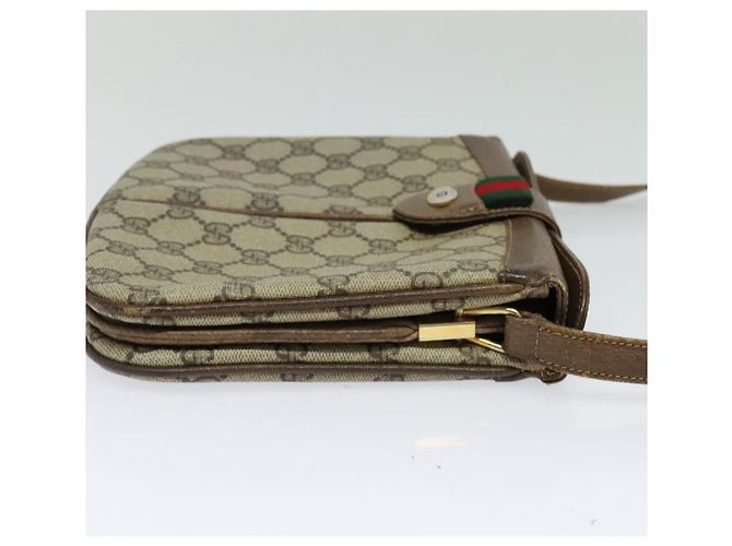 Bolso de Hombro GUCCI GG Supreme Web Sherry Line PVC Beige Oro Rojo Auth ep9566 Roja Dorado - vista 4