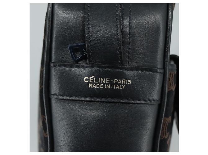 Céline CELINE Macadam Canvas Shoulder Bag Suede Leather Navy Auth mr965 Navy blue - view 15