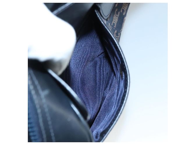 Céline CELINE Macadam Canvas Shoulder Bag Suede Leather Navy Auth mr965 Navy blue - view 21