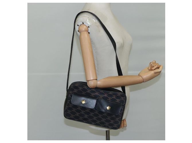 Céline CELINE Macadam Canvas Shoulder Bag Suede Leather Navy Auth mr965 Navy blue - view 22